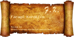 Faragó Kordélia névjegykártya